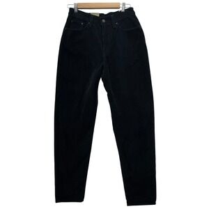 Levis High‎ Waisted Corduroy Mom Jeans Black Womens Size 28x29 Irregular